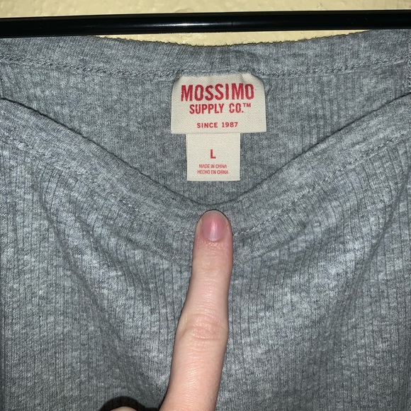 Grey Ribbed Spaghetti Strap - Picture 3 of 3